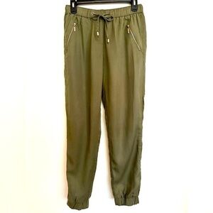 Mohito Eco Aware Army Green Joggers with Gold Zippers Size Euro 36 or 6
